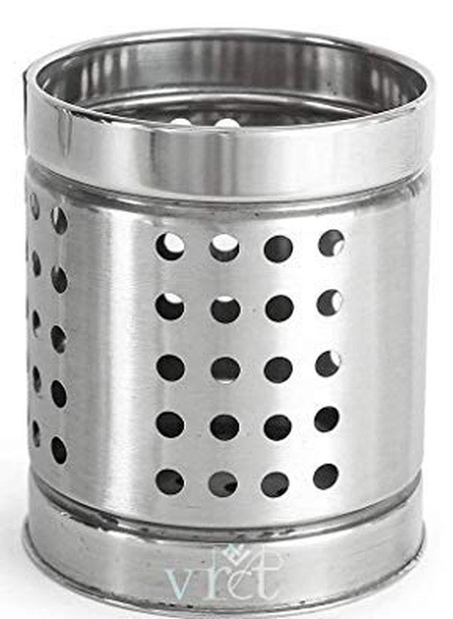 VRCT Stainless Steel Spoon, Cutlery Pen Holder, Brush Stand (Design May Vary) - Image 1
